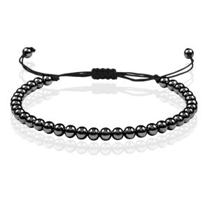 Macrame Armband Dames – 5mm Zwarte Kralen