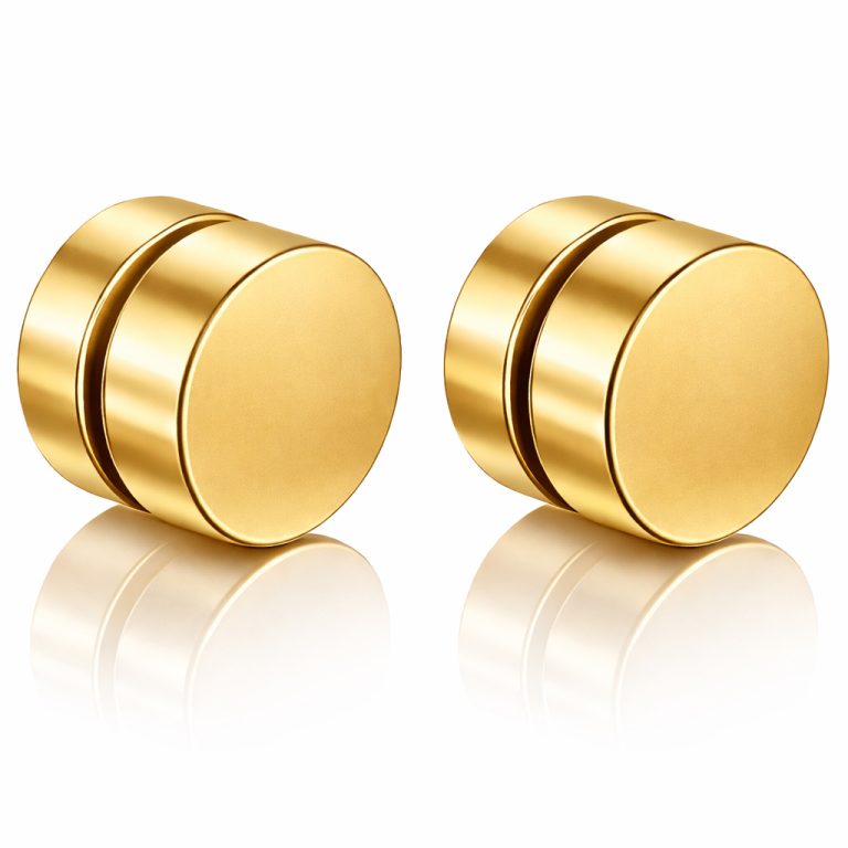Magnetische Stud oorbellen Goud 8mm