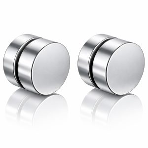 Magnetische Stud oorbellen Zilverkleurig -6mm