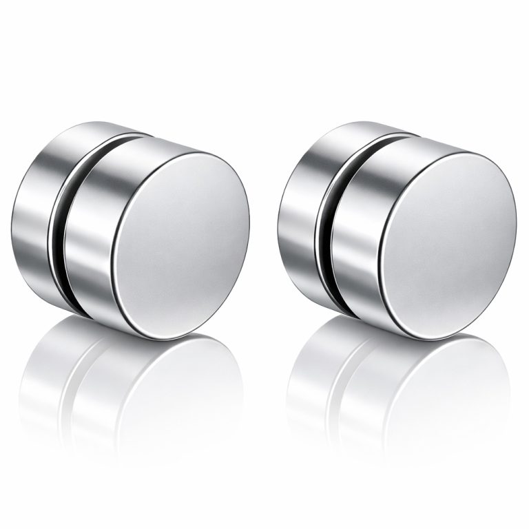 Magnetische Stud oorbellen Zilver 8mm