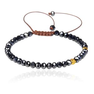 Memphis Armband Natuursteen – 4mm Facetkraal Dark