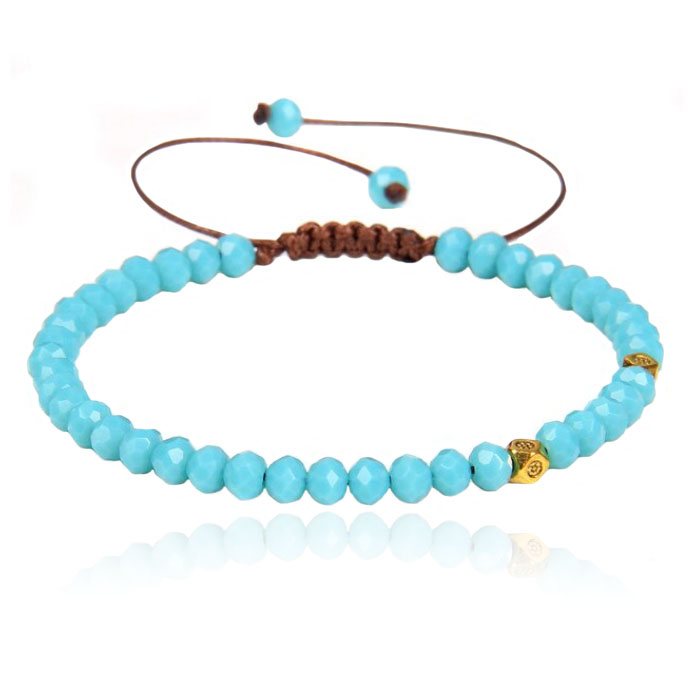 Memphis Armband Natuursteen – 4mm Facetkraal Royal