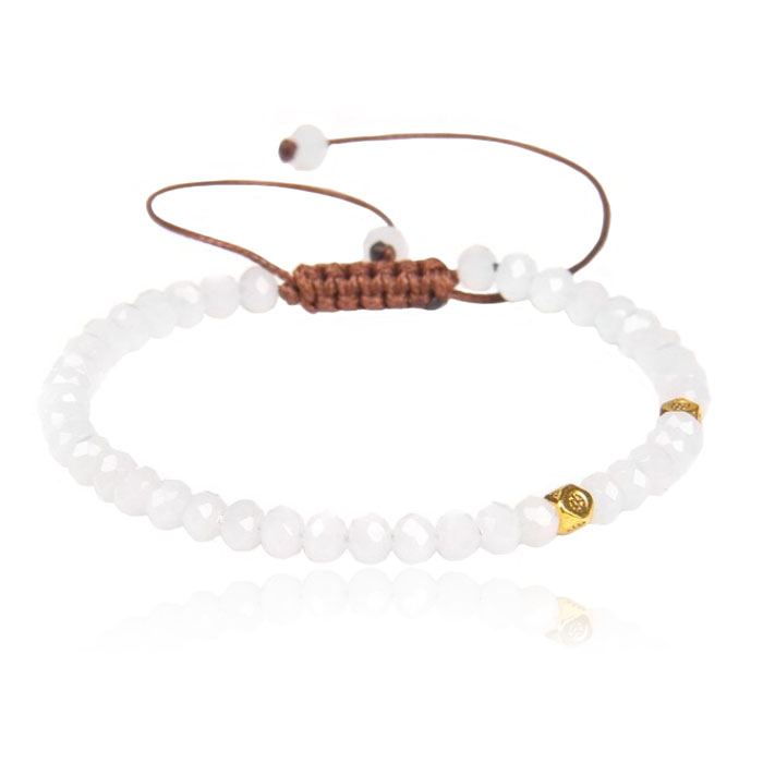 Memphis Armband Natuursteen – 4mm Facetkraal White