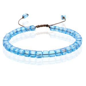 Memphis Bohemia Kralen Armband – 4mm Kristal Glas Blauw