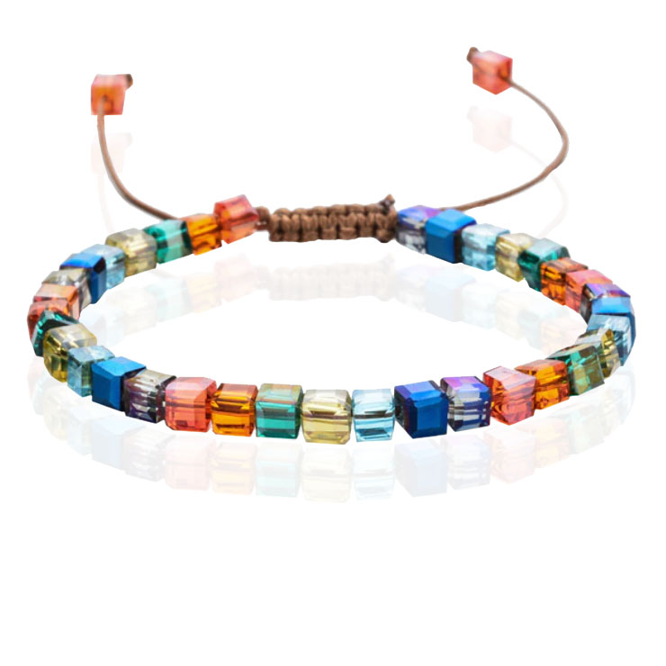 Memphis Bohemia Kralen Armband – 4mm Kristal Glas Multi