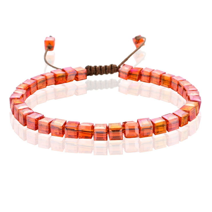 Memphis Bohemia Kralen Armband – 4mm Kristal Glas Rood