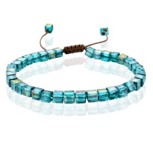 Memphis Bohemia Kralen Armband – 4mm Kristal Glas Turquoise