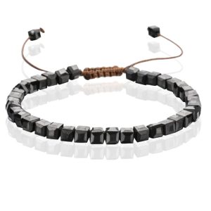 Memphis Bohemia Kralen Armband – 4mm Kristal Glas Zwart