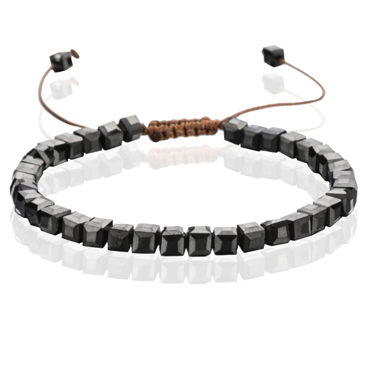 Memphis Bohemia Kralen Armband – 4mm Kristal Glas Zwart