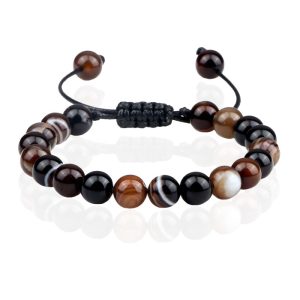 Memphis Dames Armband 8mm Kralen – Black Agate