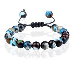 Memphis Dames Armband 8mm Kralen – Blue fire