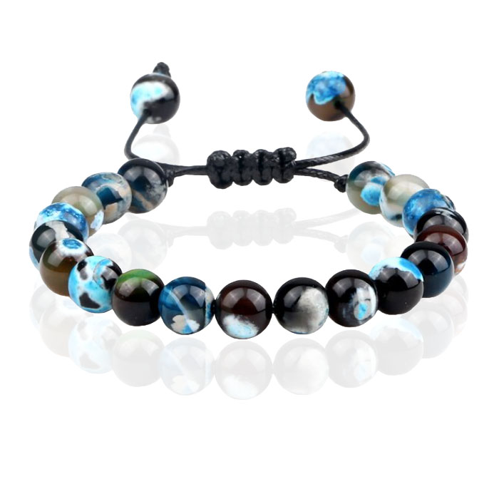 Memphis Dames Armband 8mm Kralen – Blue fire