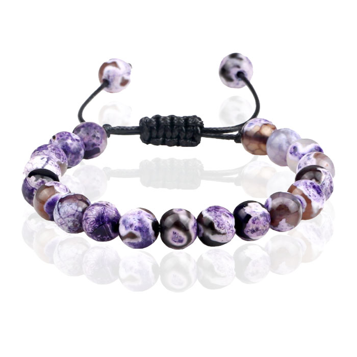 Memphis Dames Armband 8mm Kralen – Purple Fire