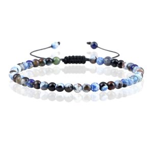 Memphis Fire Armband Natuursteen Kralen – Dark Blue Fire