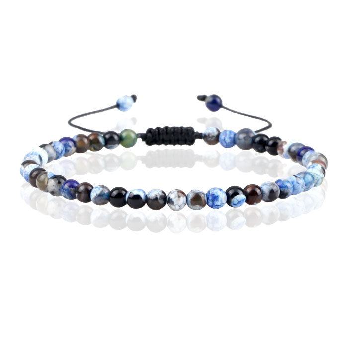 Memphis Fire Armband Natuursteen Kralen – Dark Blue Fire