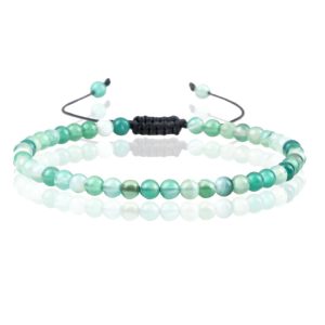 Memphis Fire Armband Natuursteen Kralen – Green Striped