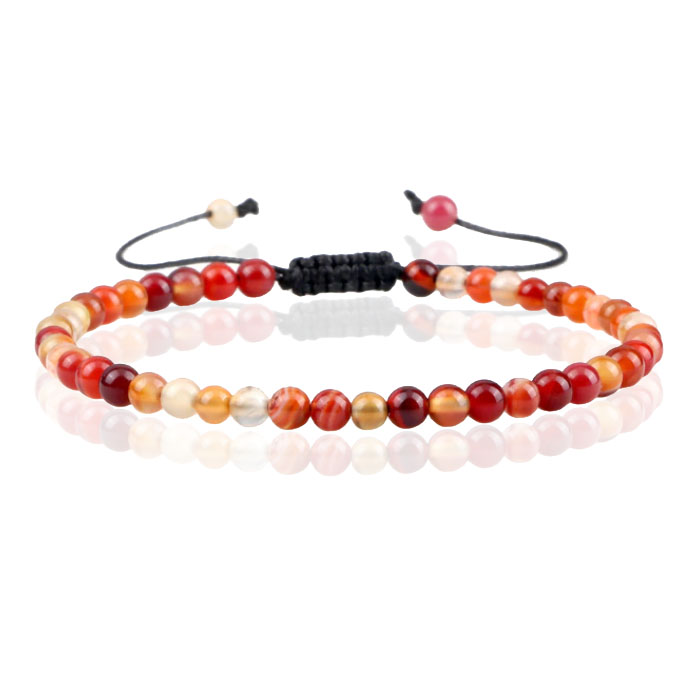Memphis Fire Armband Natuursteen Kralen – Red Striped