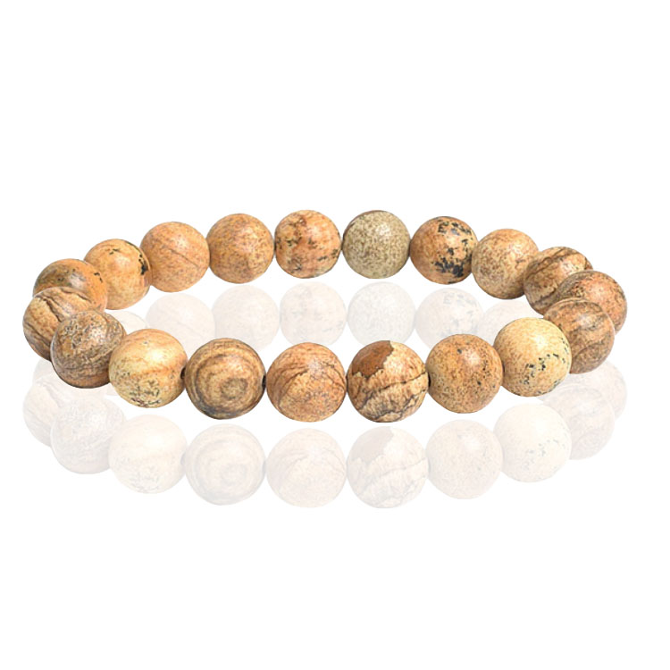 Memphis Natuursteen Armband 10mm – Picture Jasper