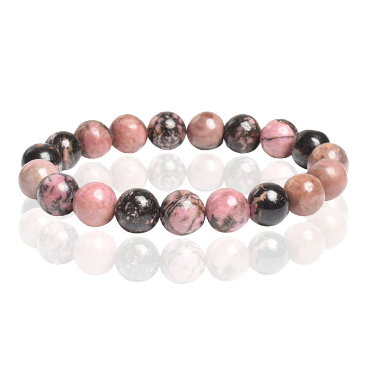 Memphis Natuursteen Armband 10mm – Rhodonite