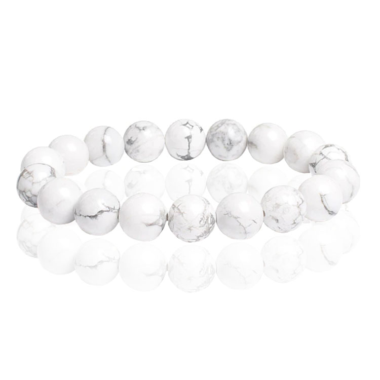 Memphis Natuursteen Armband 10mm – White Turquoise