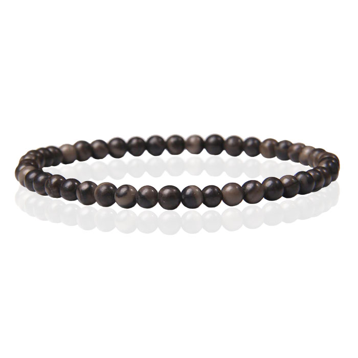 Memphis Natuursteen Armband – 4mm Black Malachite