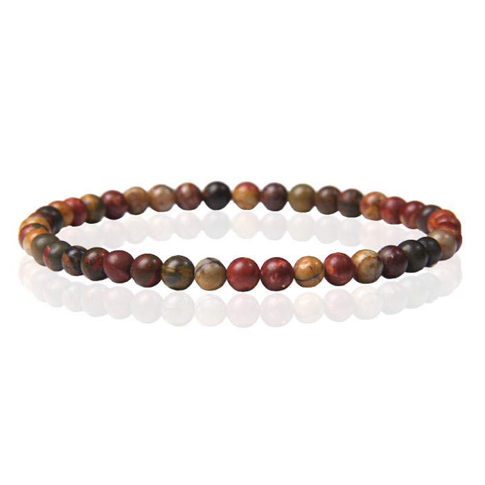 Memphis Natuursteen Armband – 4mm Flower Agate