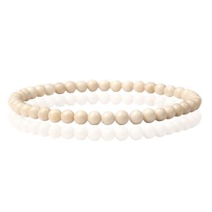 Memphis Natuursteen Armband – 4mm Fossil – 19cm