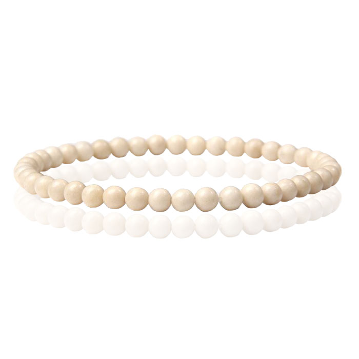 Memphis Natuursteen Armband – 4mm Fossil – 19cm