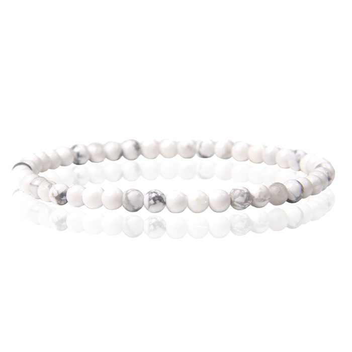 Memphis Natuursteen Armband – 4mm Howlite