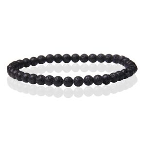 Memphis Natuursteen Armband – 4mm Lava