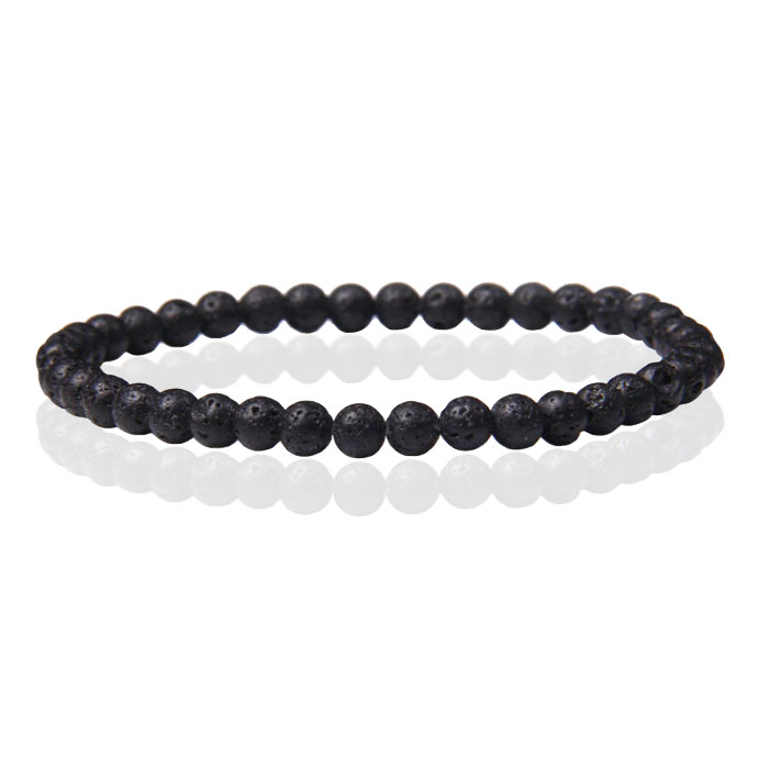 Memphis Natuursteen Armband – 4mm Lava