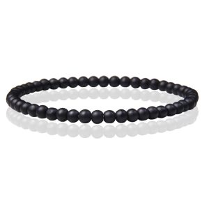 Memphis Natuursteen Armband – 4mm Matte Onyx Agate