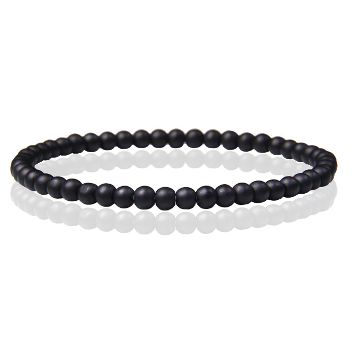 Memphis Natuursteen Armband – 4mm Matte Onyx Agate