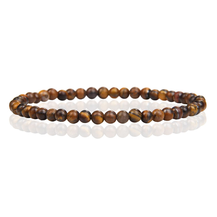 Memphis Natuursteen Armband – 4mm Matte Tiger Eye