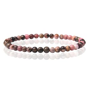 Memphis Natuursteen Armband – 4mm Rhodonite