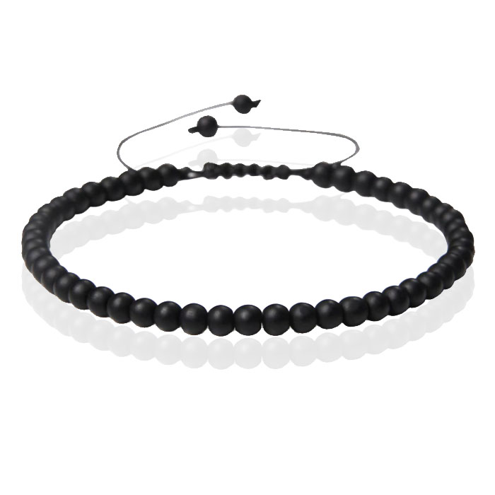 Memphis No.1 Armband – 4mm Agate Black Matte