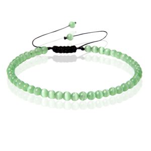 Memphis No.1 Armband – 4mm Green Cat Eye