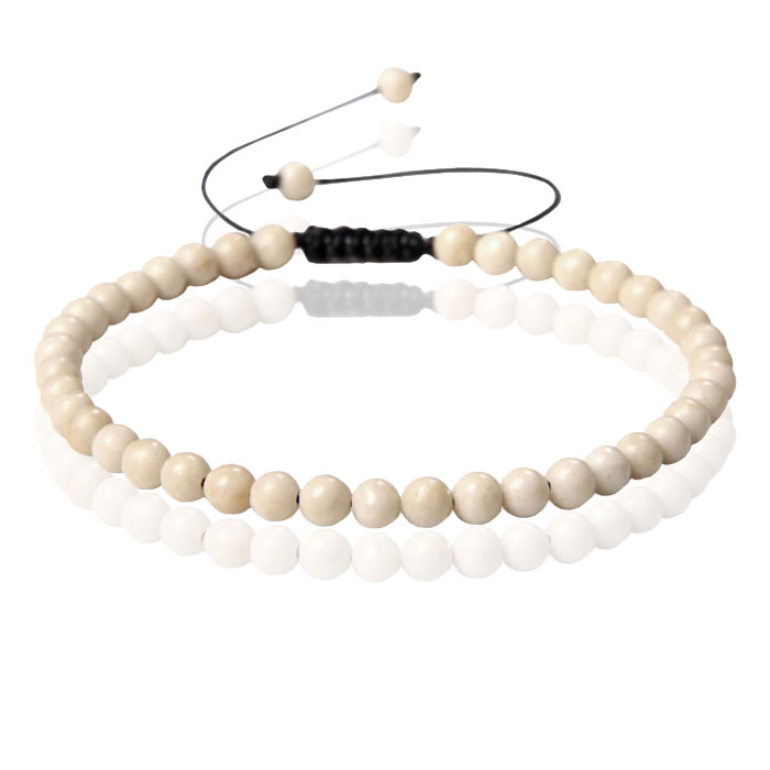 Memphis No.1 Armband – 4mm White Fossil