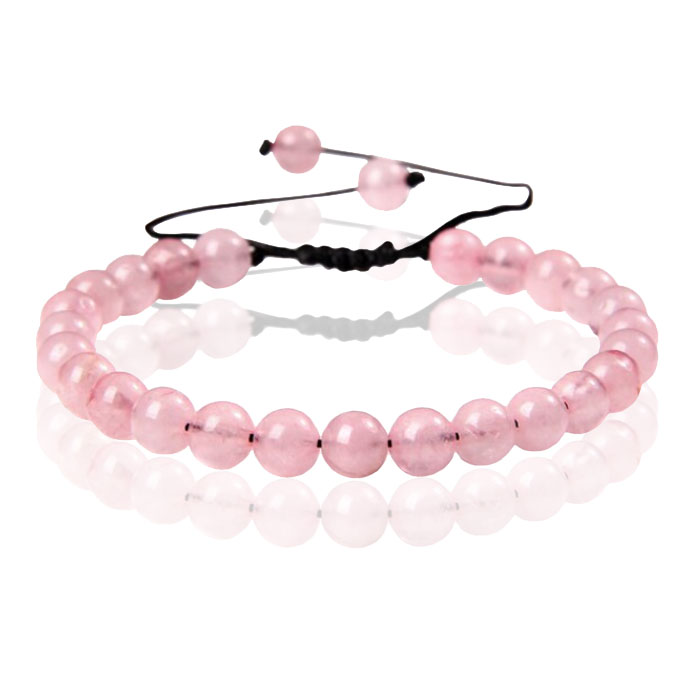 Memphis No.2 Natuursteen Armband Dames – 6mm Pink Quartz