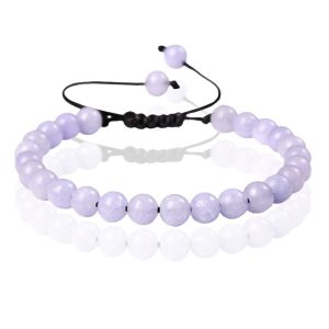 Memphis No.2 Natuursteen Armband Dames – 6mm Purple Angle Stone