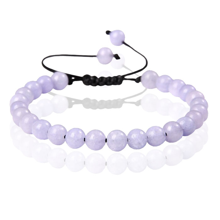 Memphis No.2 Natuursteen Armband Dames – 6mm Purple Angle Stone