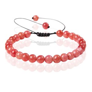 Memphis No.2 Natuursteen Armband Dames – 6mm Red Angle