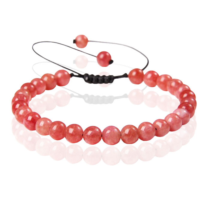Memphis No.2 Natuursteen Armband Dames – 6mm Red Angle