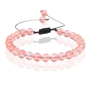 Memphis No.2 Natuursteen Armband Dames – 6mm Red Watermelon