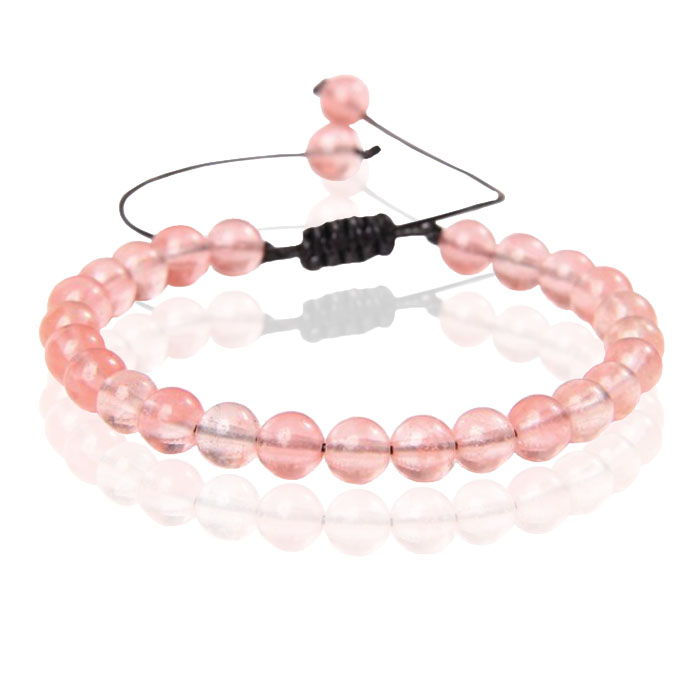 Memphis No.2 Natuursteen Armband Dames – 6mm Red Watermelon