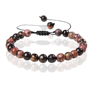 Memphis No.2 Natuursteen Armband Dames – 6mm Rhodonite