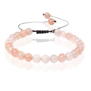 Memphis No.2 Natuursteen Armband Dames – 6mm Roze Aventurijn