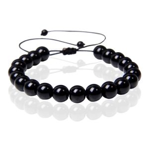 Memphis No.3 Dames Armband – 8mm Black Glass