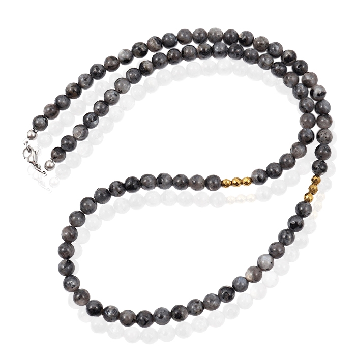 Memphis Accessoires Heren Ketting van Labradorite Kralen – Natuursteen – 6mm -50cm