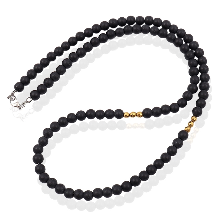 Memphis Accessoires Heren Ketting van Matte Agaat Kralen – Natuursteen – 6mm-60cm